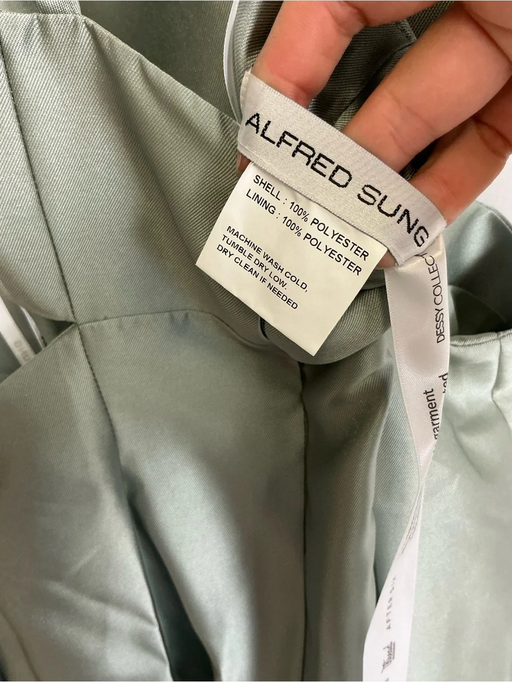 ALFRED SUNG Sage Green Dress - Picture 4 of 6